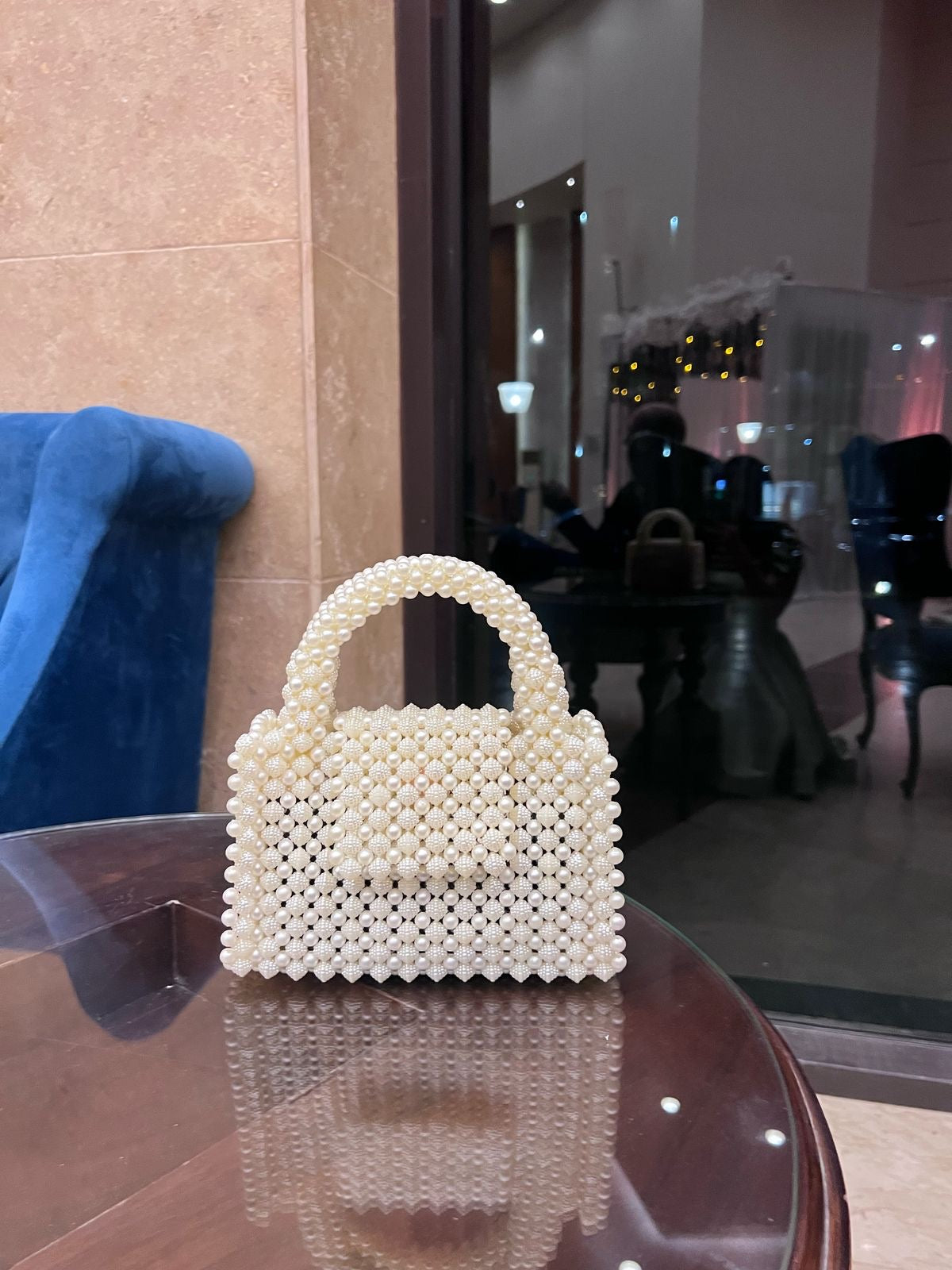 Pearl Beaded Bucket Bag