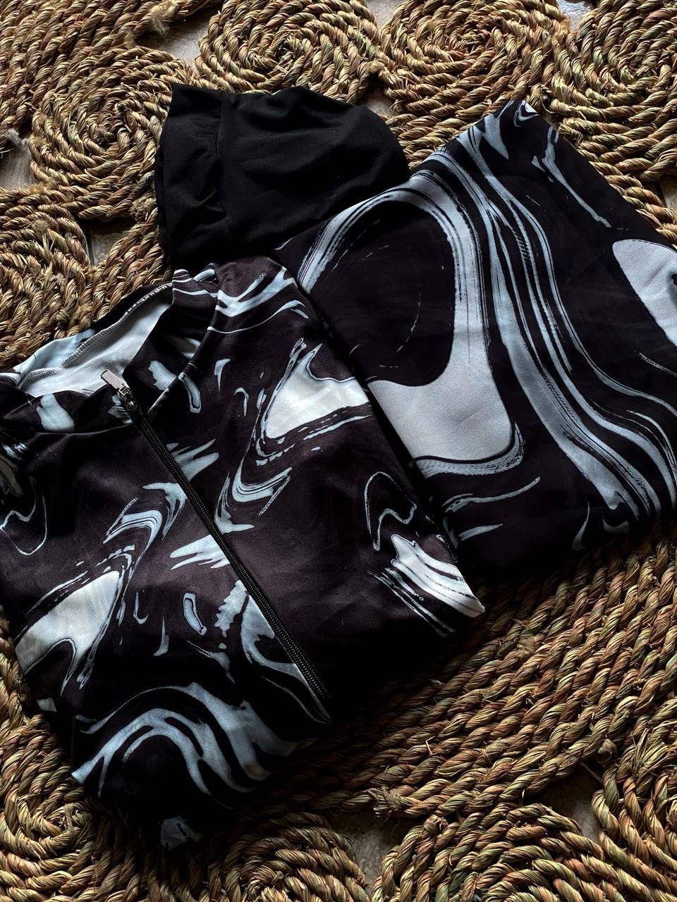 Black x white swimsuit