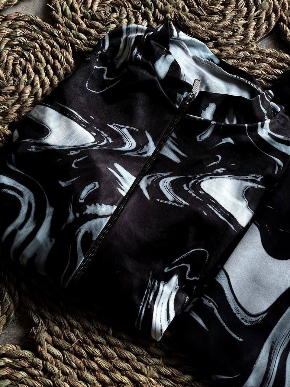Black x white swimsuit