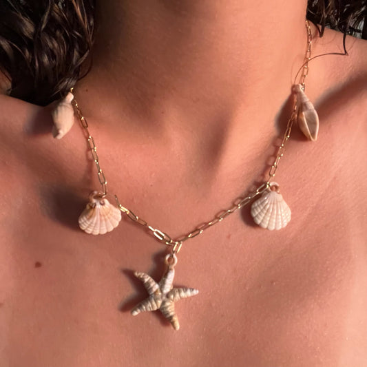 Seashell charms necklace