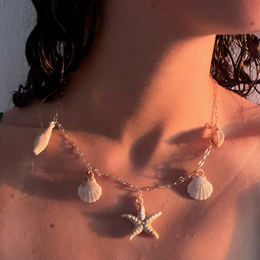 Seashell charms necklace