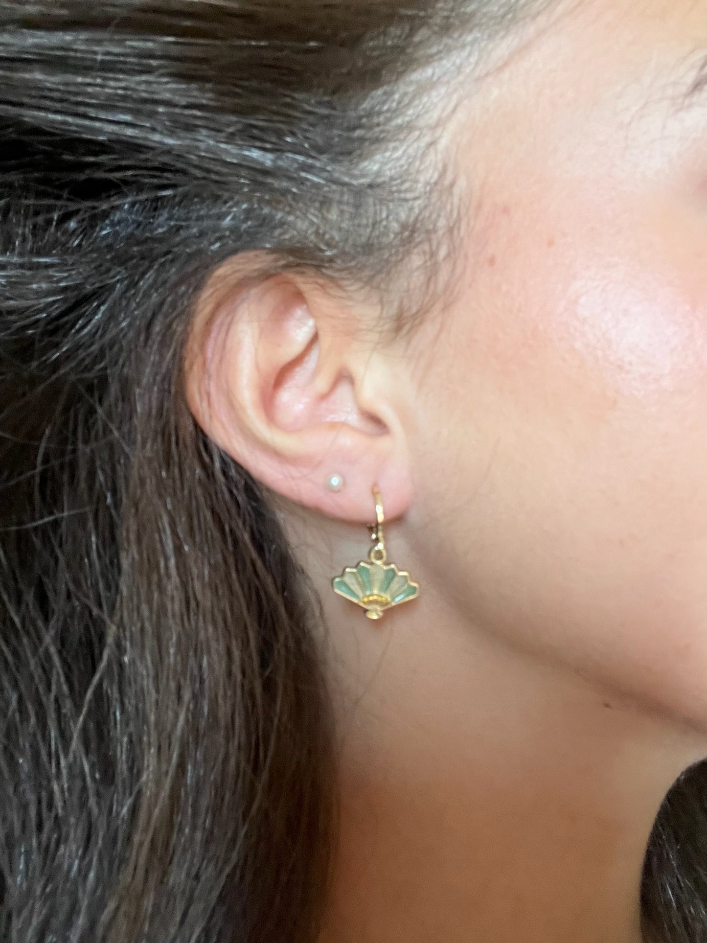 Green hues earrings