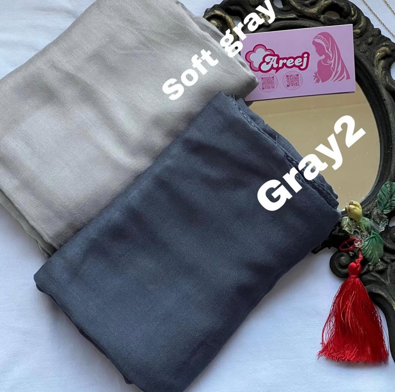 Gray and soft gray Hijab scarf