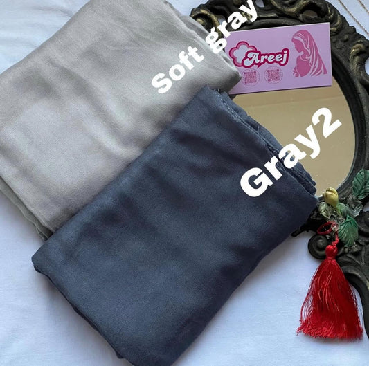 Gray and soft gray Hijab scarf