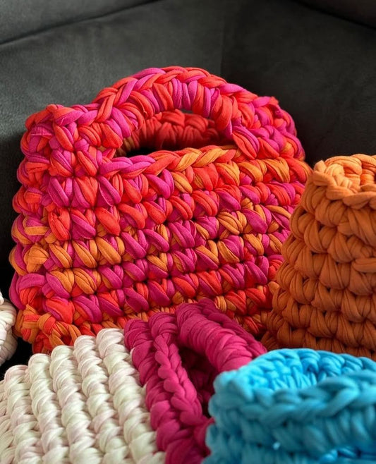 Crochet bags, with Coach chain