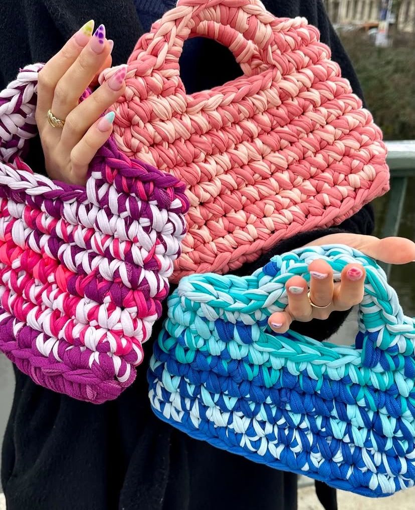 Crochet bags, with Coach chain