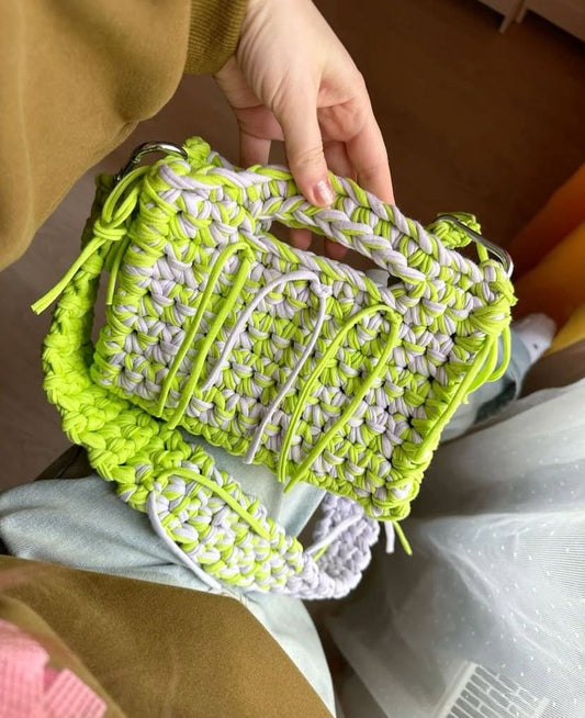 Crochet bags, with Coach chain
