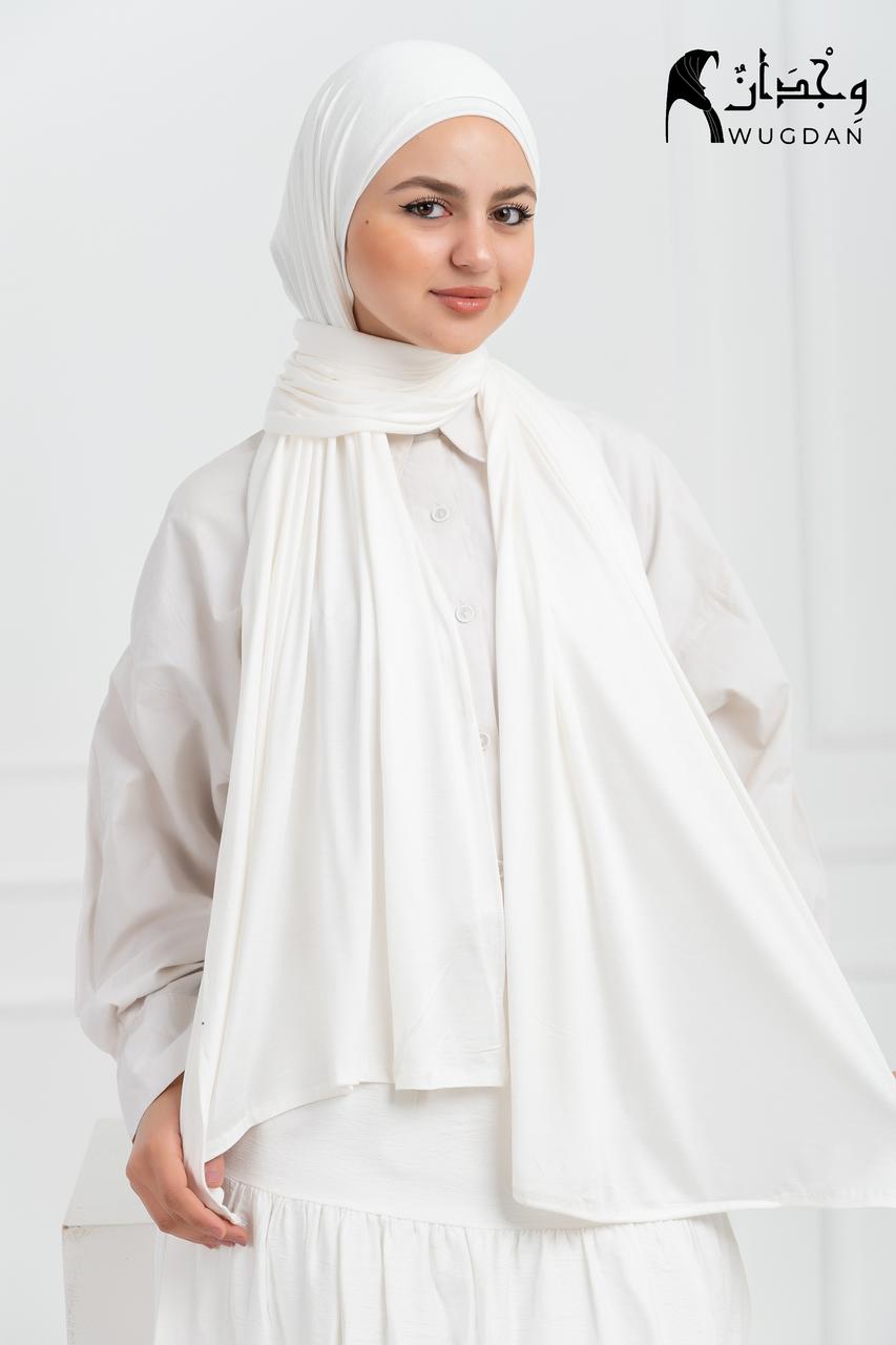 White cotton lycra scarf