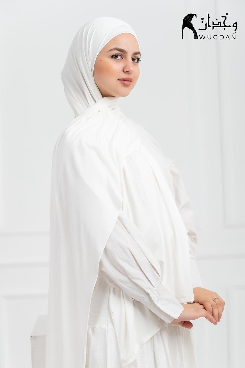 White cotton lycra scarf