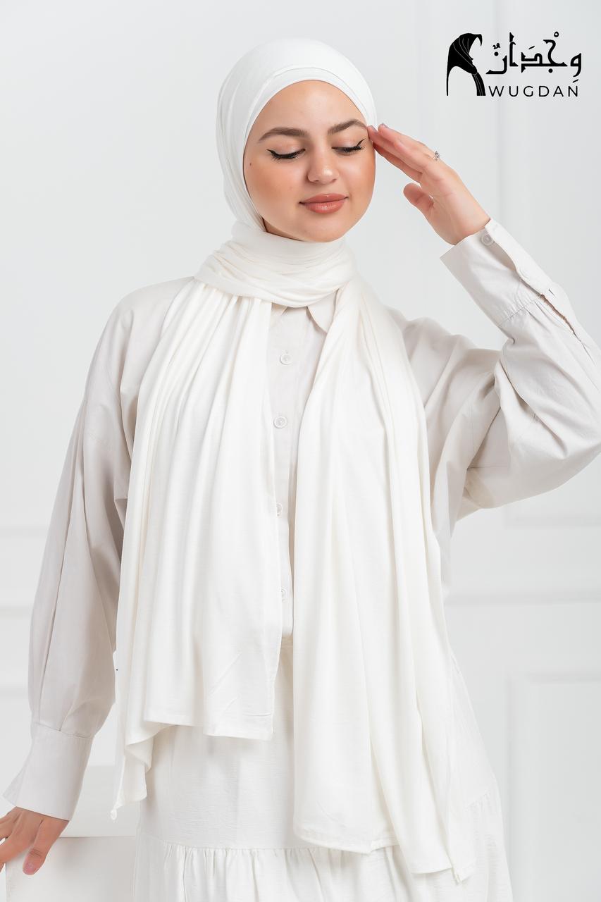 White cotton lycra scarf