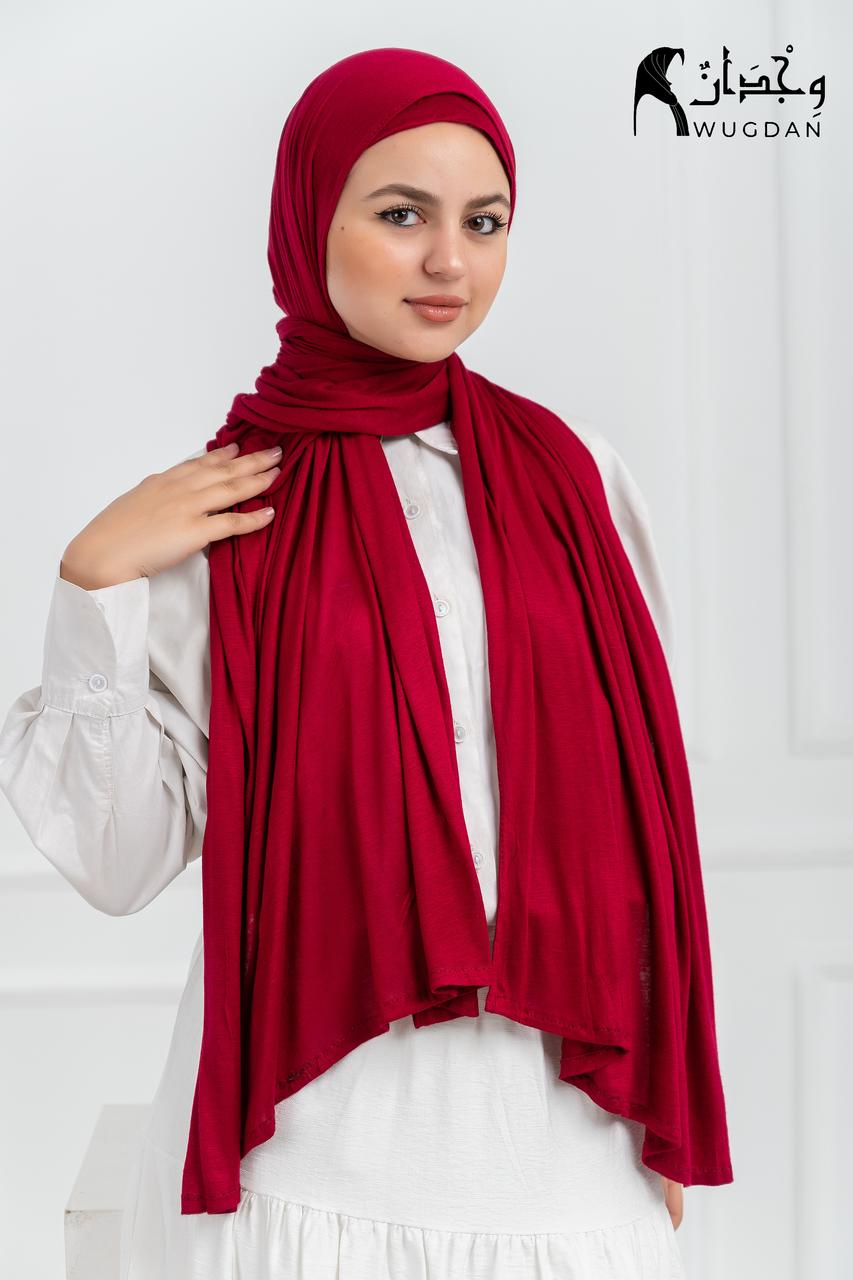 Maroon cotton lycra scarf