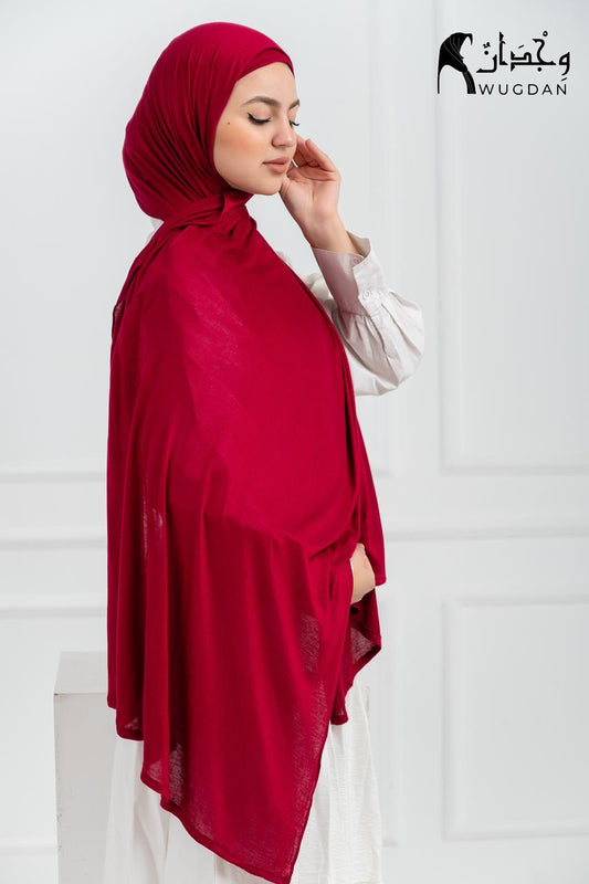 Maroon cotton lycra scarf