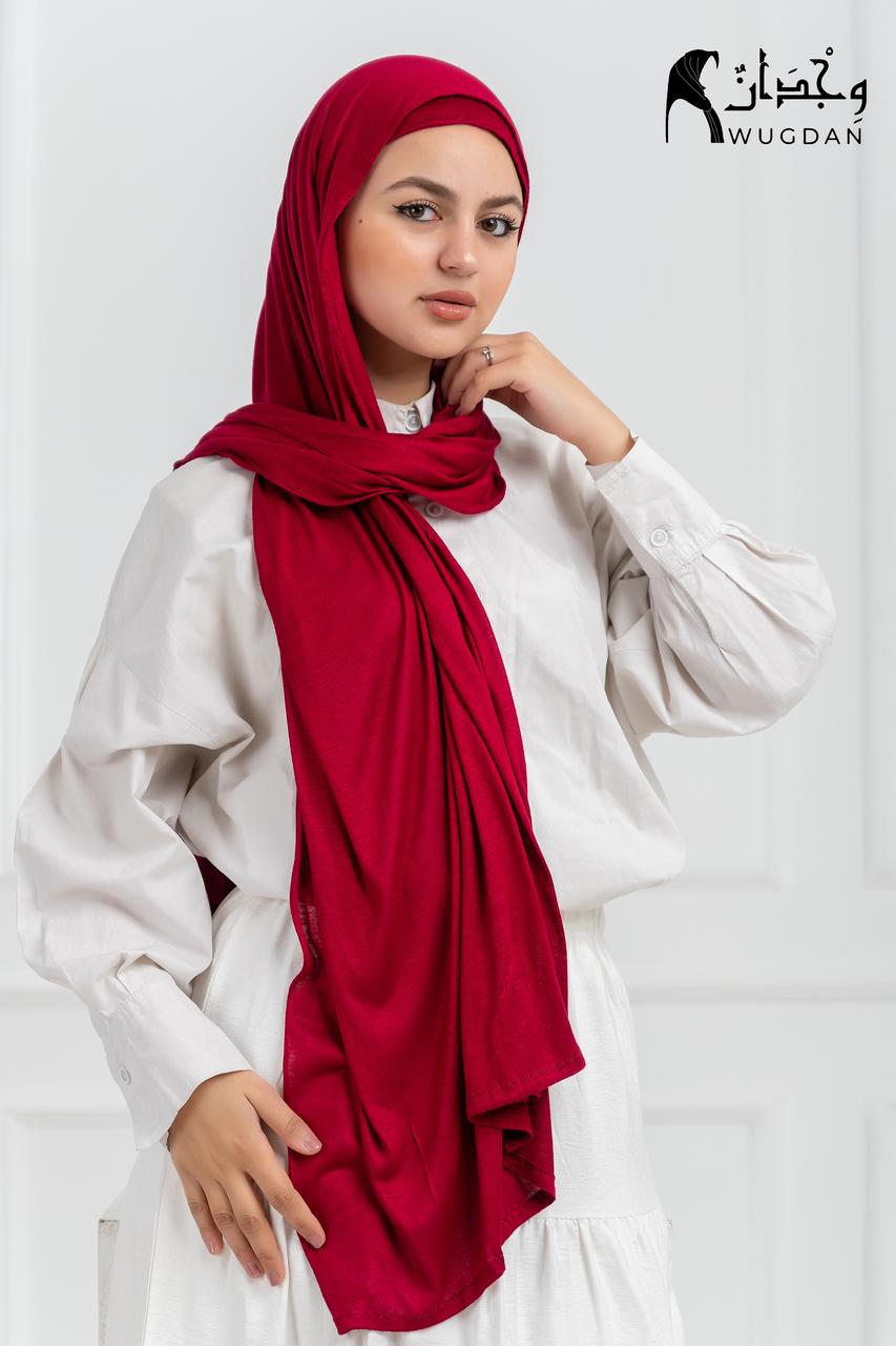 Maroon cotton lycra scarf