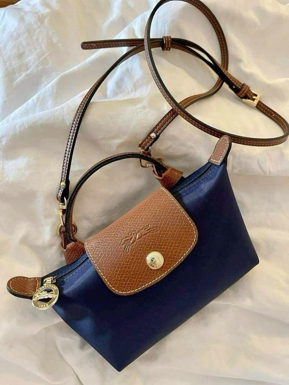 Blue Longchamp mirror bags