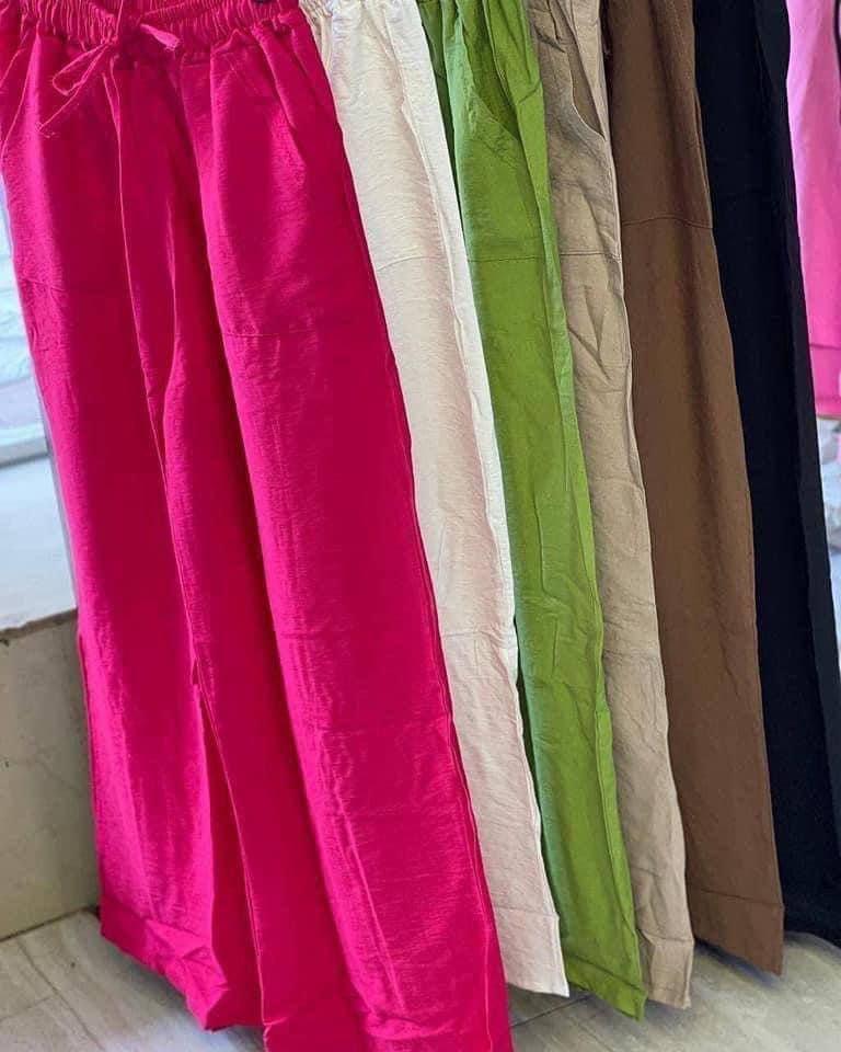 Set ( Linen chemese+ Top+ Linen Pants)