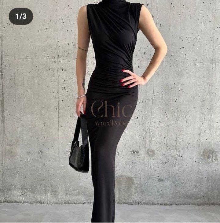 Long sleeve & cut basic dress