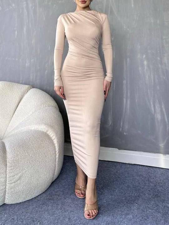 Long sleeve & cut basic dress