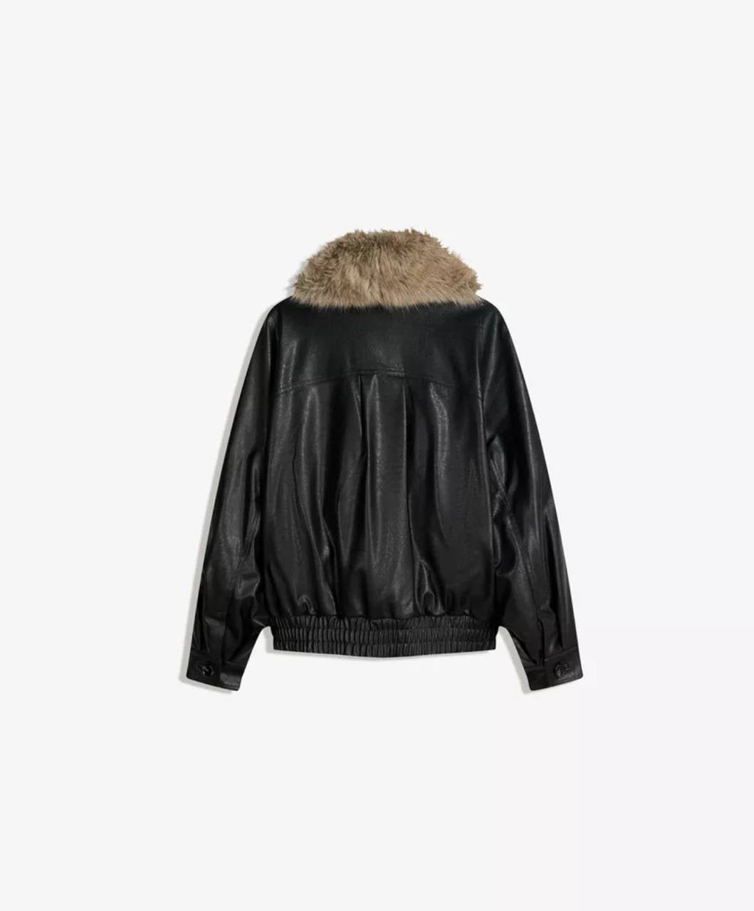 Zara fur leather jacket