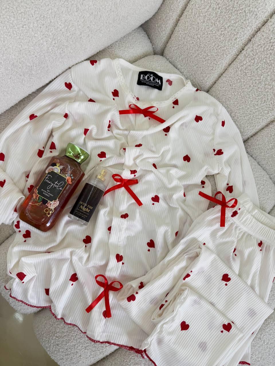 Cute PJ White X Red