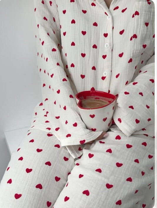 PJ cute hearts Cotton crinkle