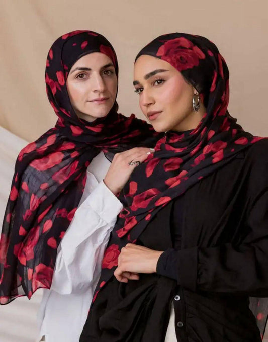 Red X Black Scarf