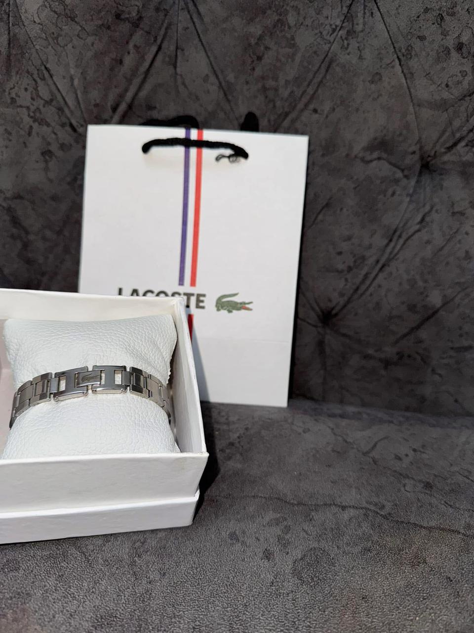 New Silver Lacoste bracelet With box and bag