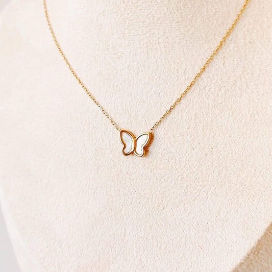 White butterfly necklace