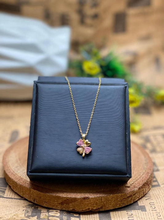 Pink flower necklace